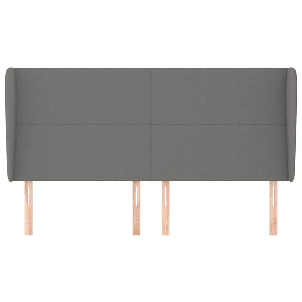 Headboard Grey 163 cm Fabric Adjustable Height Back Support