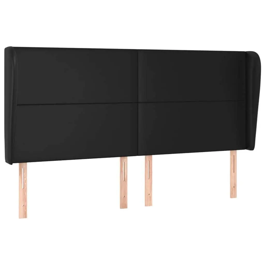 Faux Leather Headboard Black 163cm Adjustable Height Back Support Furniture