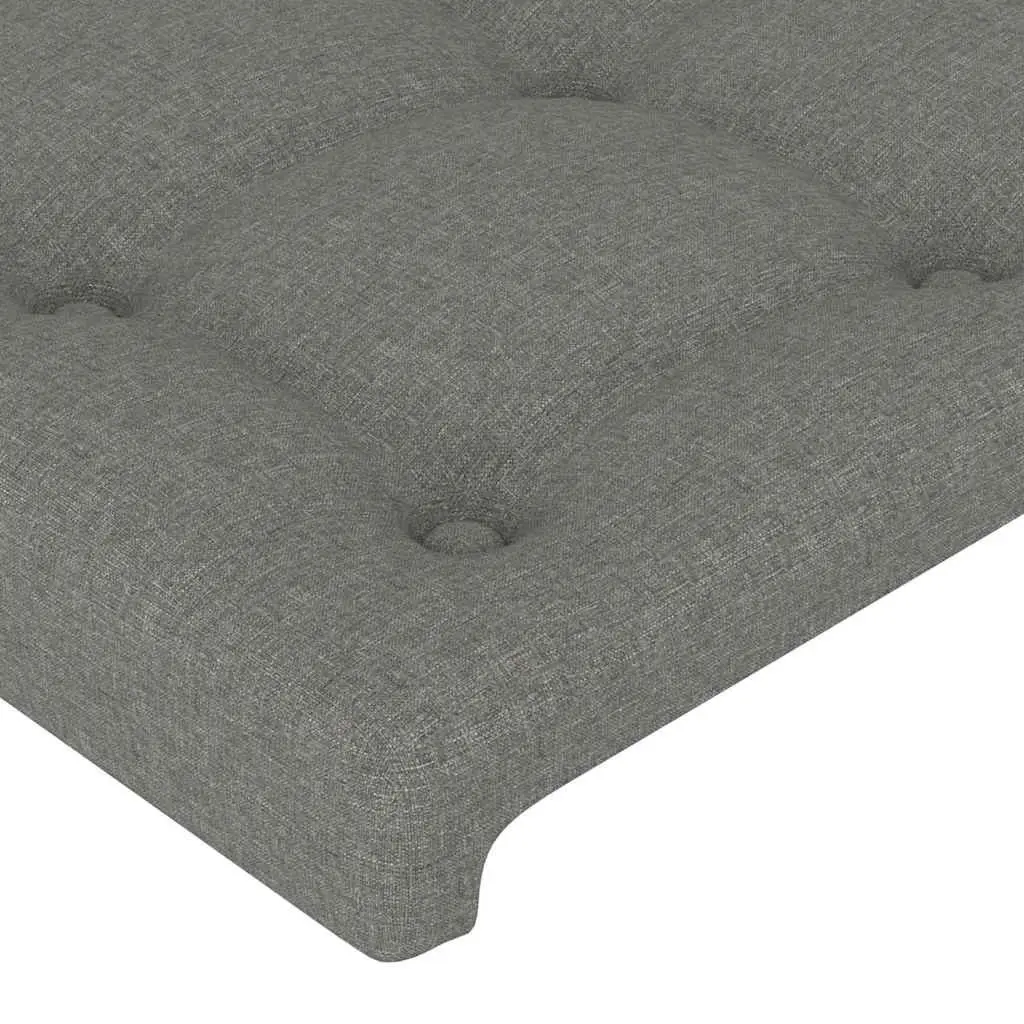 Headboard with Ears Grey Fabric Bed Head 83cm Adjustable Height Wooden Legs