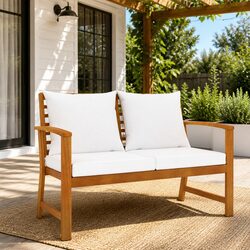 Compact 120cm Garden Bench with Thick Cushions