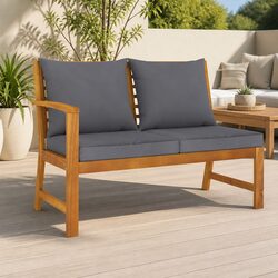 Acacia Garden Bench with Cushions for Your Outdoors