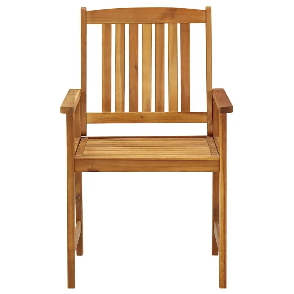 Outdoor Garden Chairs Brown Solid Acacia Wood Weather Resistant Durable 4 Piece Set