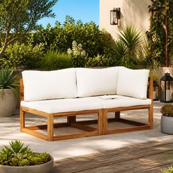 Compact 2-Piece Outdoor Sofa Set: Corner & Middle