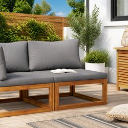 Acacia Wood Middle Sofa for Outdoor Enjoyment