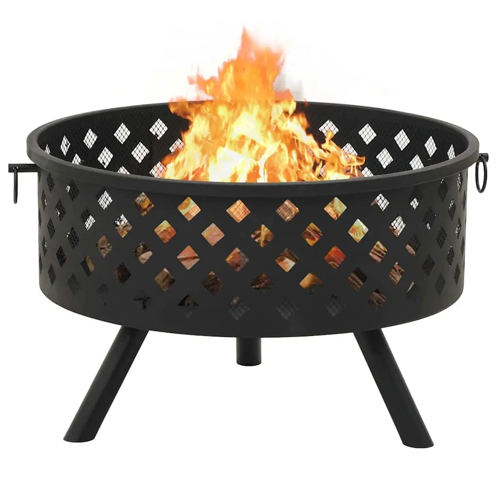 Fire Pit 68cm XXL Garden Patio Heater Outdoor Fireplace Steel Bowl Black