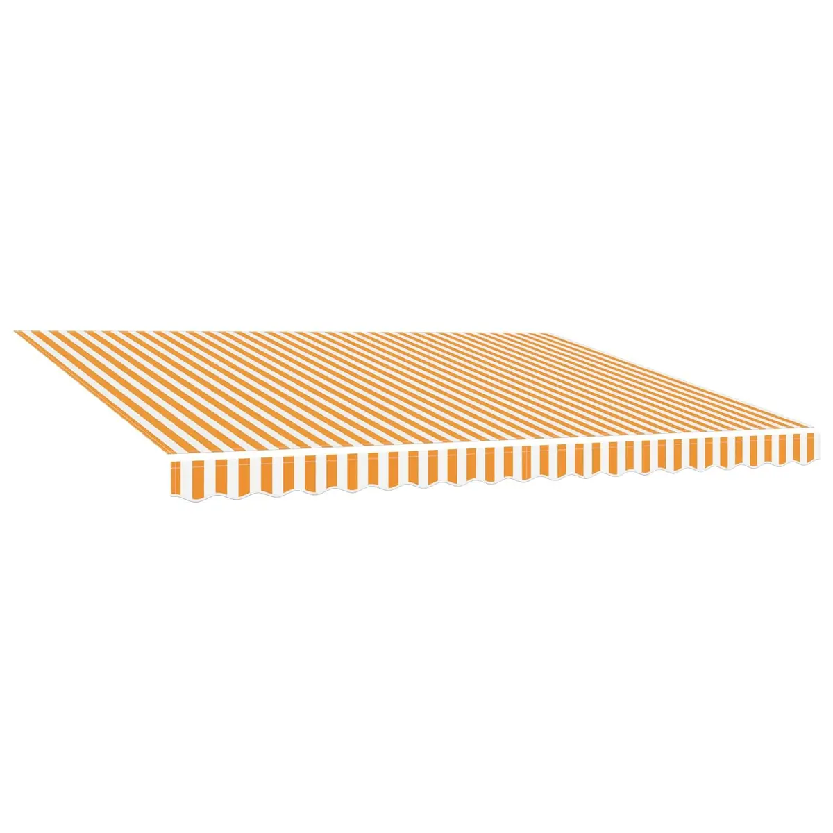 Awning Replacement Fabric Yellow White 4.5x3.5m UV-Resistant Polyester for Patio Garden Sunshade