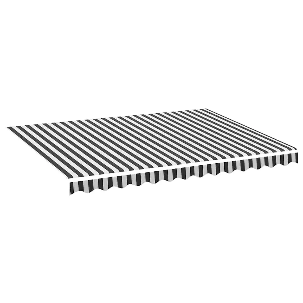 Awning Replacement Fabric Anthracite White 3.5x2.5m UV-Resistant Polyester Lightweight Garden Sunshade