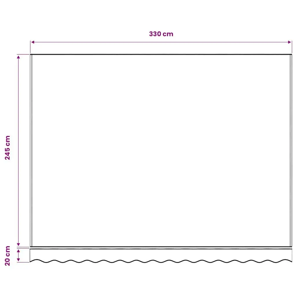 Awning Replacement Fabric Anthracite White 3.5x2.5m UV-Resistant Polyester Lightweight Garden Sunshade