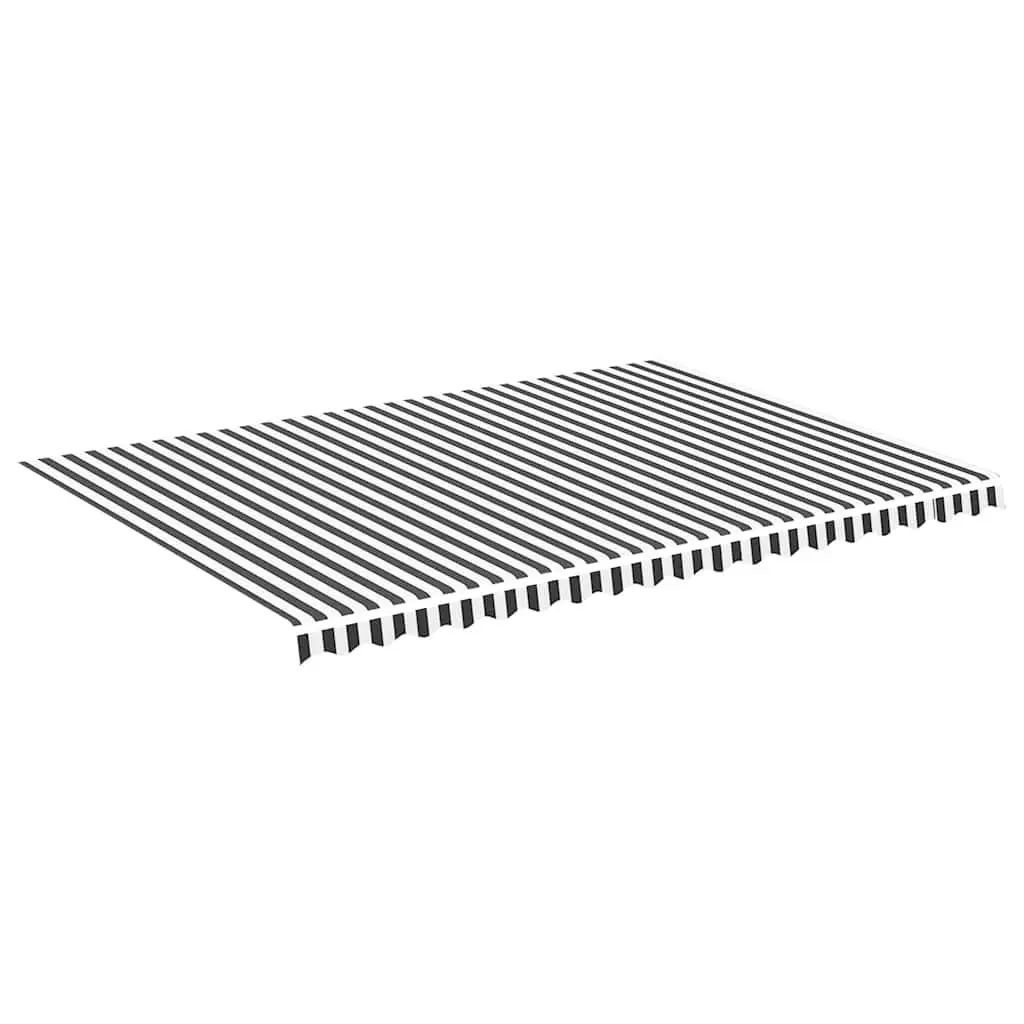 Awning Replacement Fabric Anthracite White 5x3.5m UV-resistant Polyester Sunshade Garden Canopy