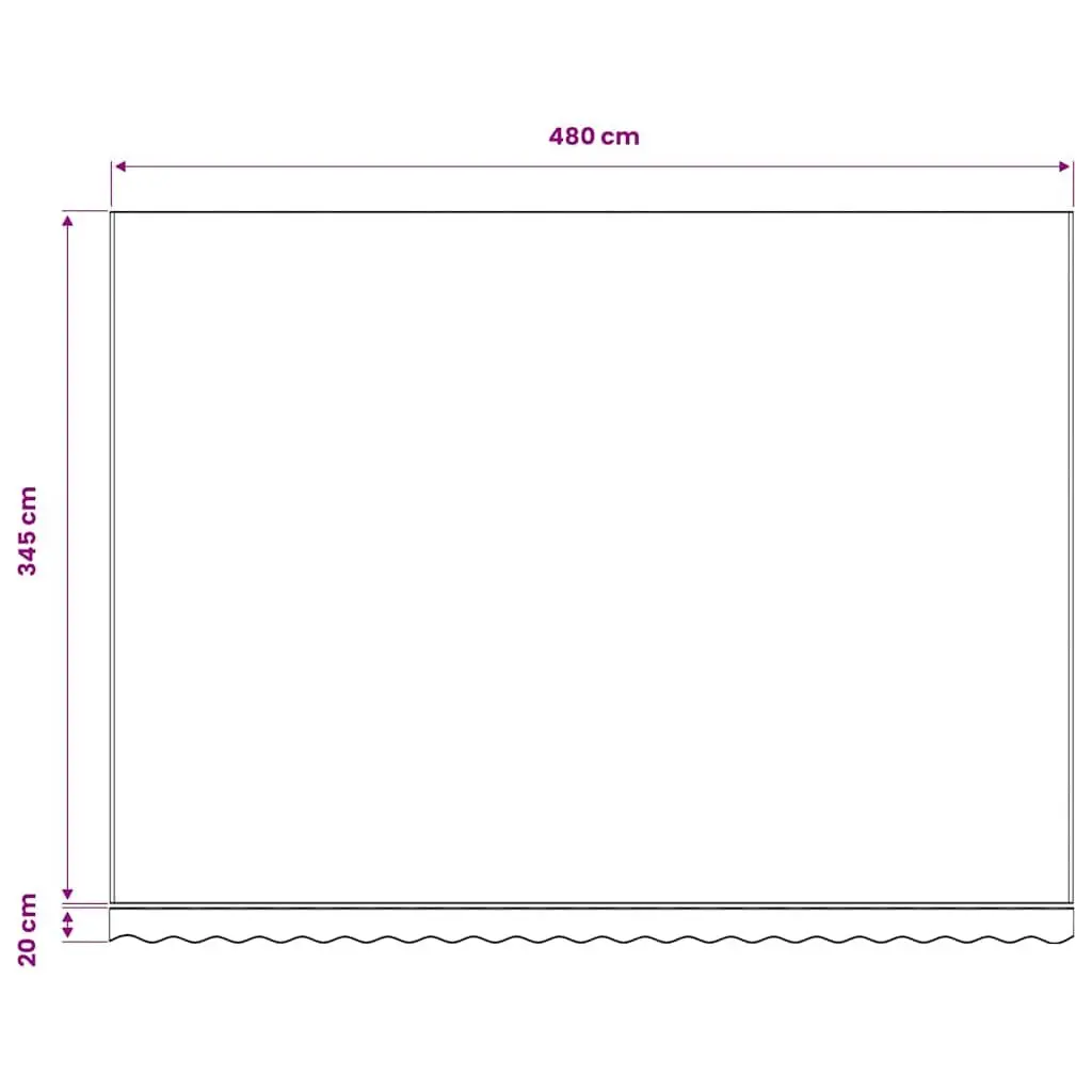 Awning Replacement Fabric Anthracite White 5x3.5m UV-resistant Polyester Sunshade Garden Canopy