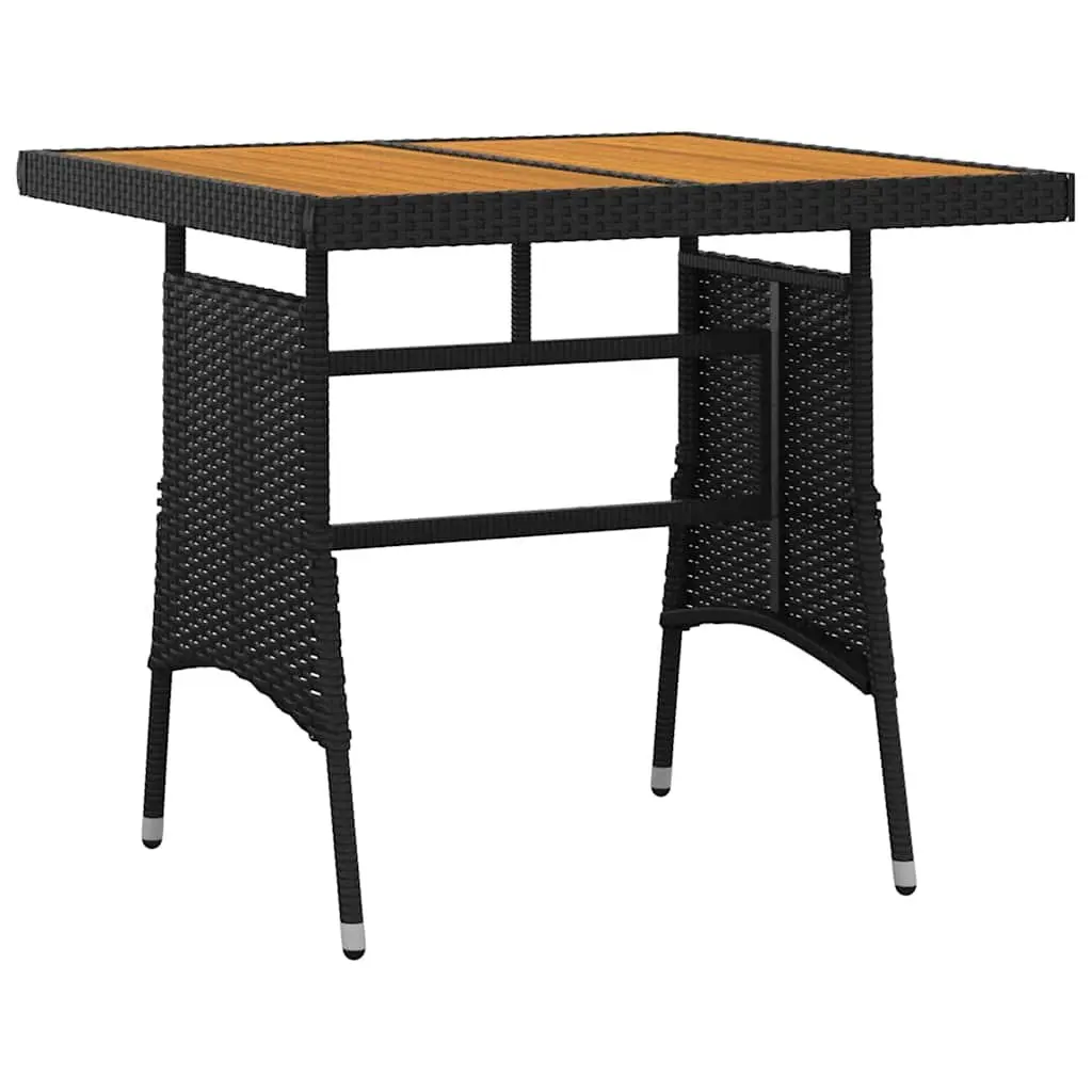 5 Piece Outdoor Dining Set PE Rattan Steel Frame Patio Garden Furniture Black