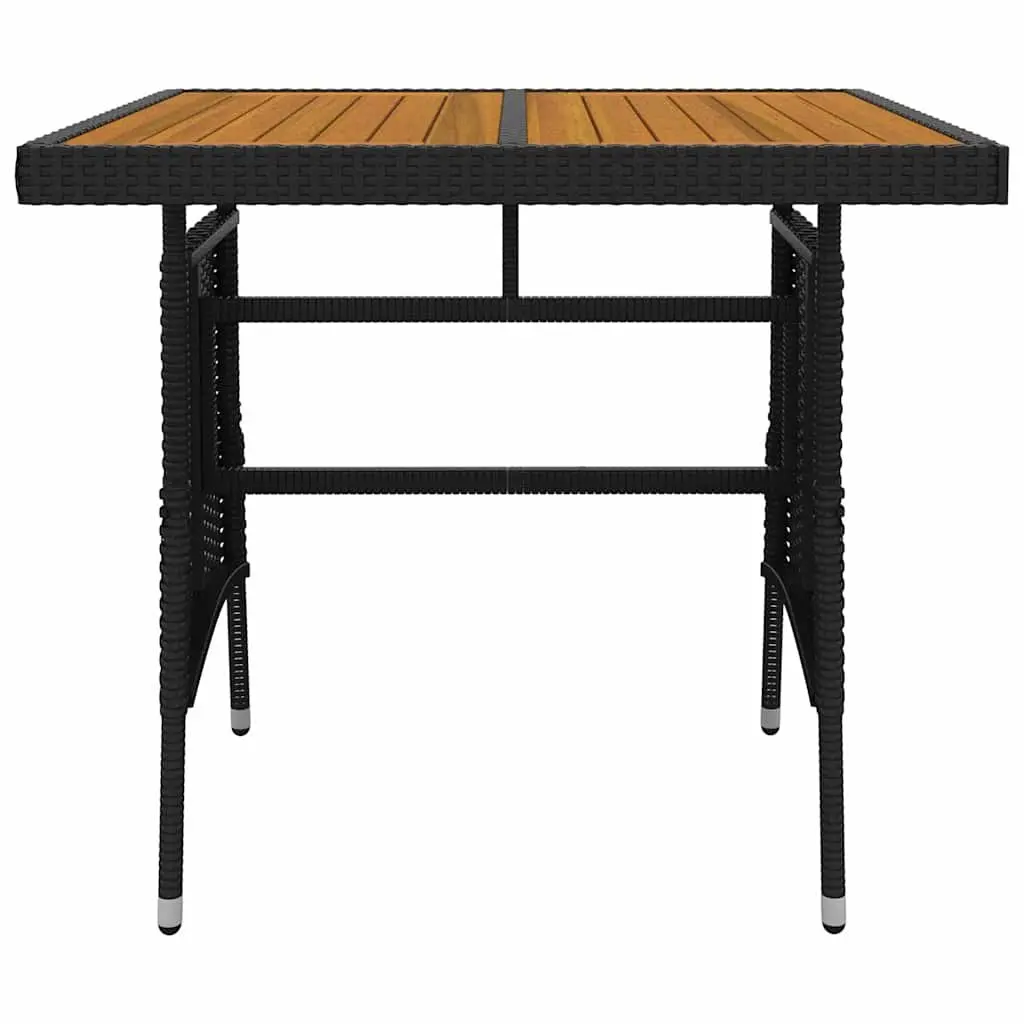 5 Piece Outdoor Dining Set PE Rattan Steel Frame Patio Garden Furniture Black