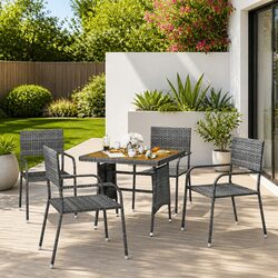 5-Piece Grey Patio Dining Set: Short and Sweet