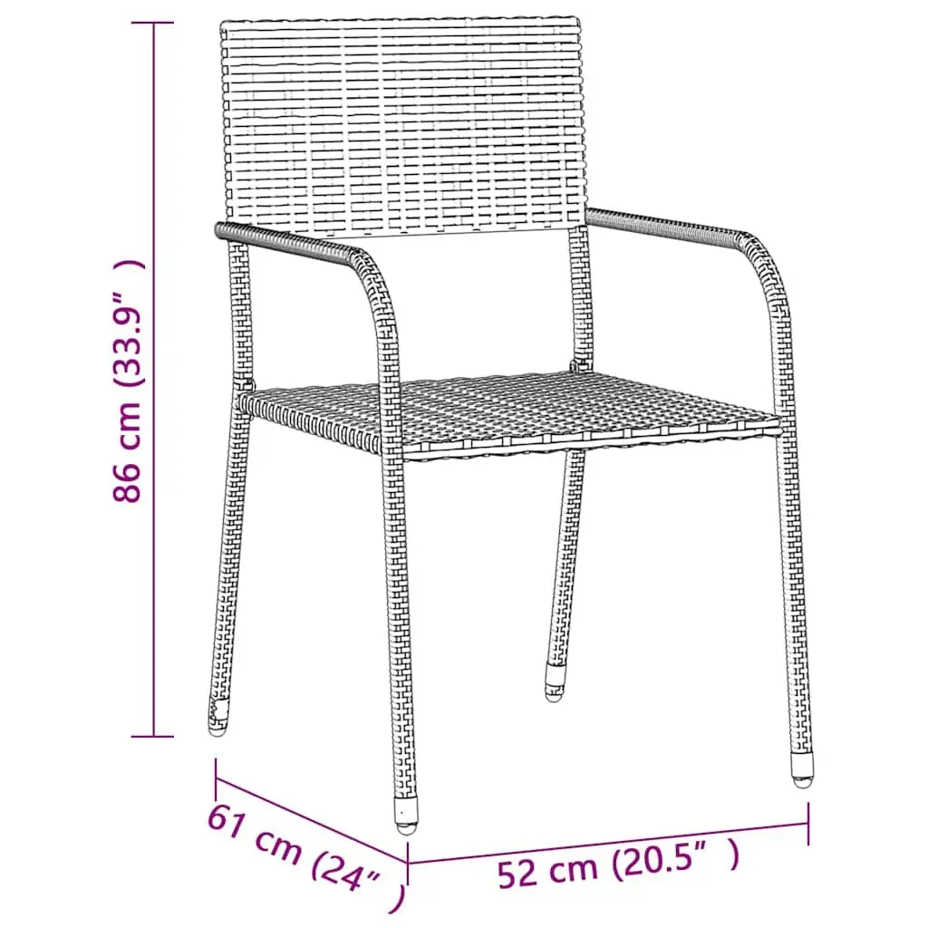 5 Piece Grey Patio Set with Steel Frame Ergonomic Chairs and Solid Acacia Wood Table for Outdoor Dining