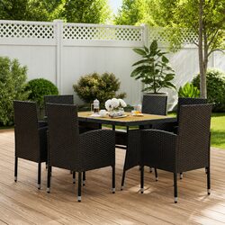Compact 7 Piece Dining Set for Your Outdoor Space