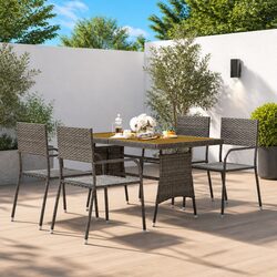 5-Piece Dining Set for Outdoor Spaces in Grey