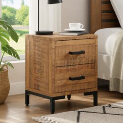 Compact Pine Bedside Cabinet with Practical Storage