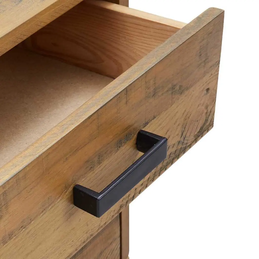 Bedside Cabinet Brown 40x30x55cm Solid Pine Wood 3 Drawers Storage