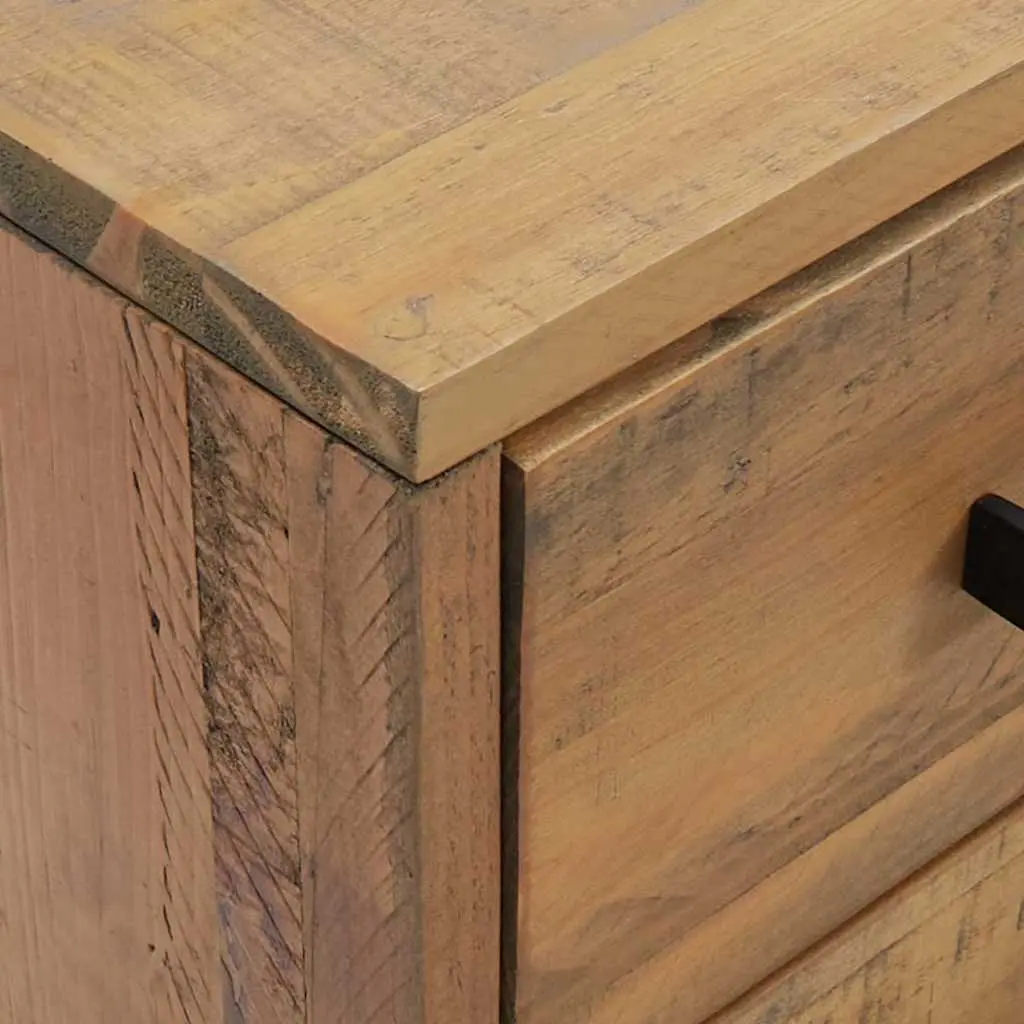 Bedside Cabinet Brown 40x30x55cm Solid Pine Wood 3 Drawers Storage