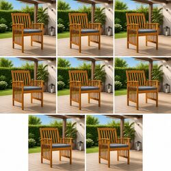Compact 8-Piece Chair Set with Cushions for Outdoor Spaces