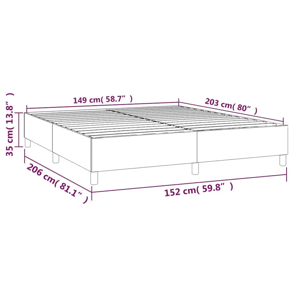 Box Spring Bed Frame Black Queen Faux Leather Sturdy Construction Plywood Slats