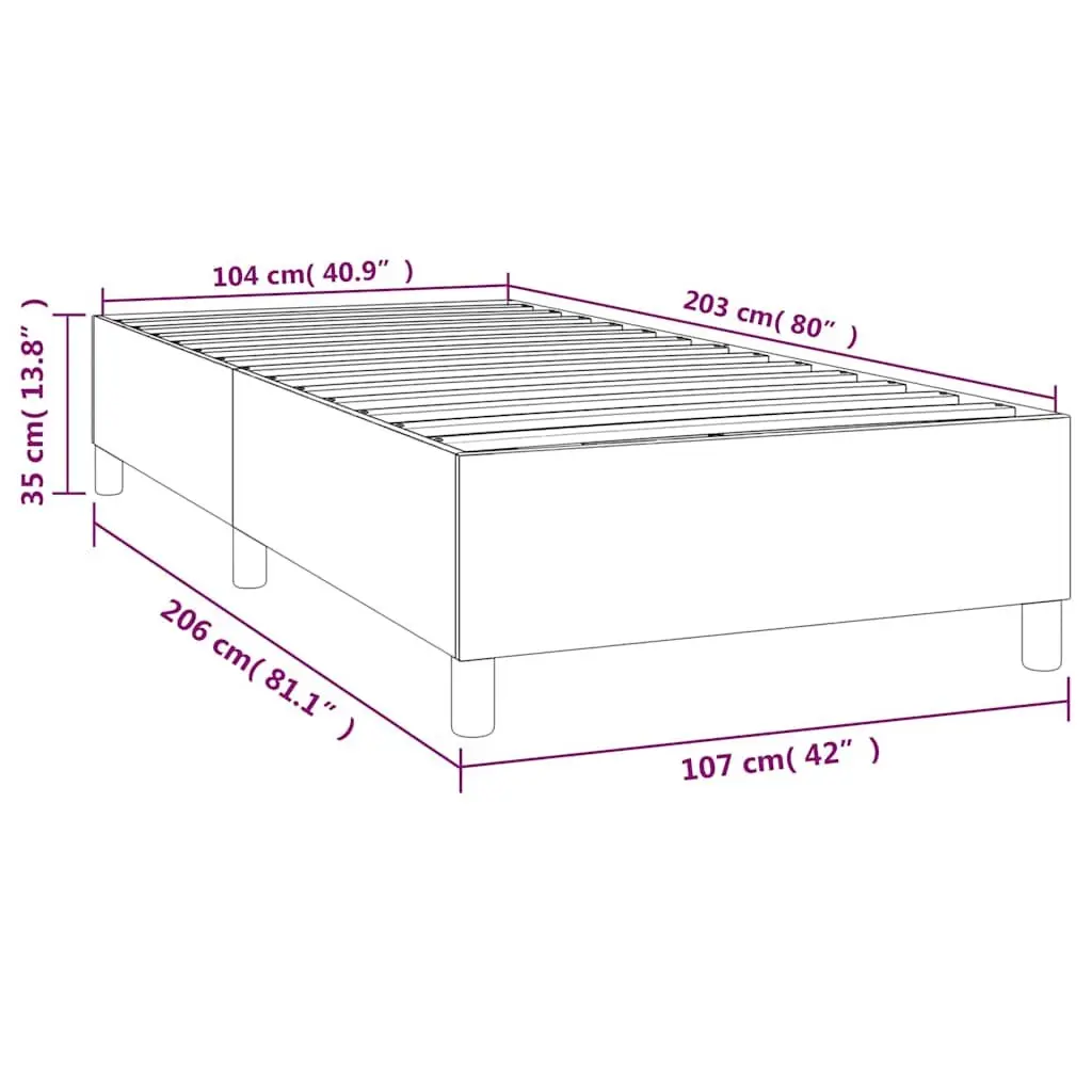 Box Spring Bed Frame Dark Grey King Single Velvet Upholstered