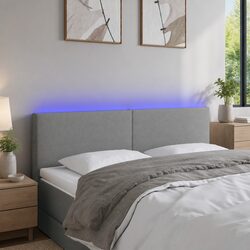 LED Headboard in Dark Grey Fabric