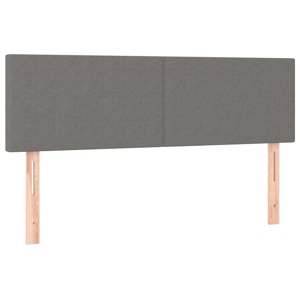 LED Headboard Dark Grey 144 cm Adjustable Height Fabric with Colourful LED Lights