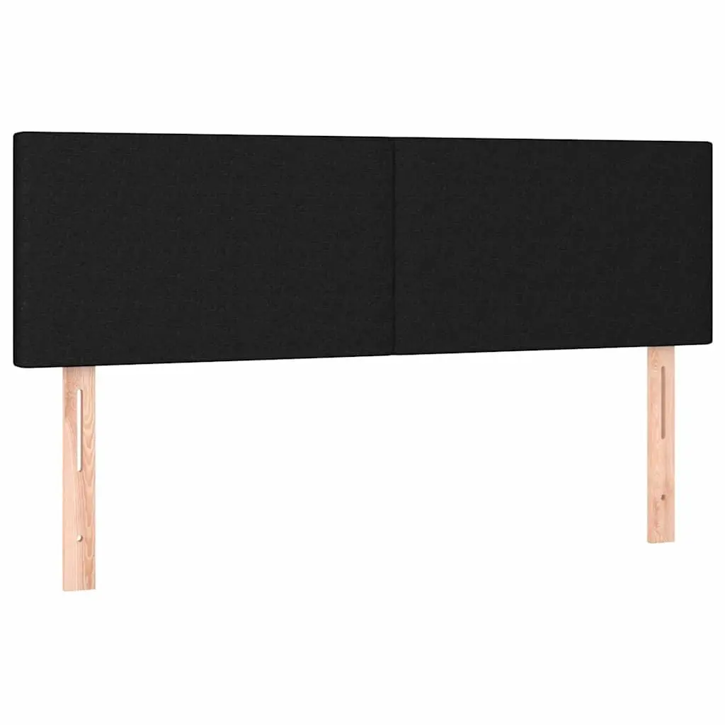 LED Headboard Black 144cm Wide Fabric Adjustable Height Backrest with LED Lighting