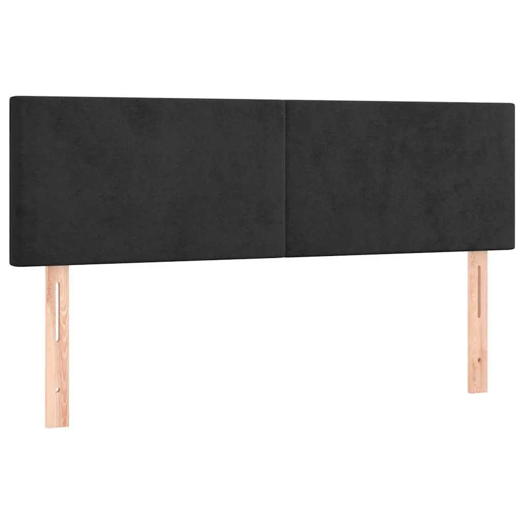 LED Headboard Black 144cm Velvet Bed Frame Bedroom Furniture Modern Design