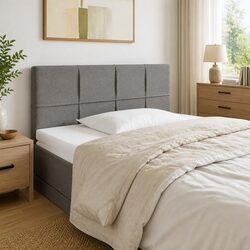 LED Headboard Grey Fabric 100cm with USB Connector