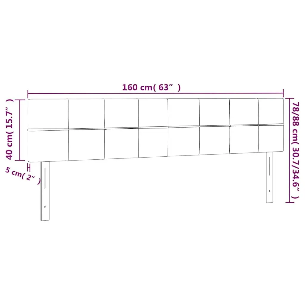 LED Headboard Fabric Black Adjustable Height 160cm with Backrest and Ambient Lighting