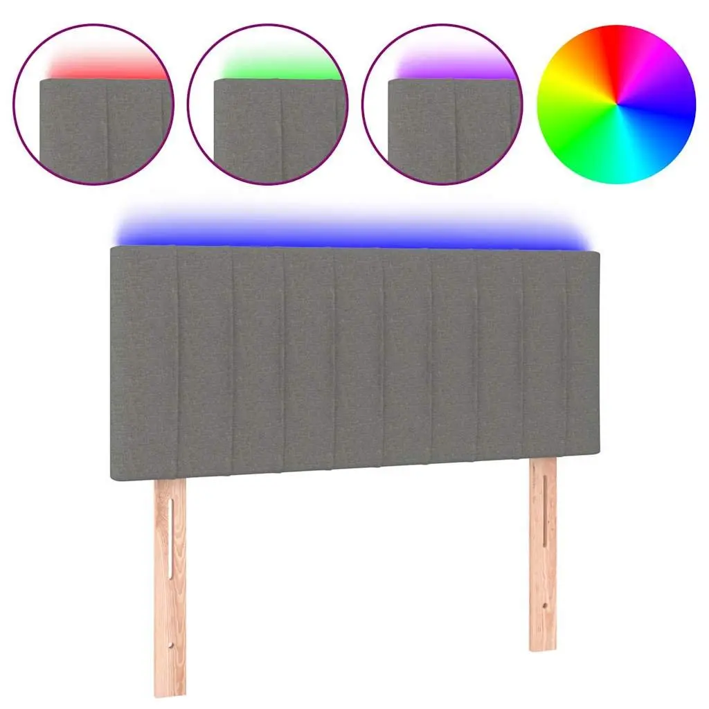 Grey LED Headboard with Adjustable Height