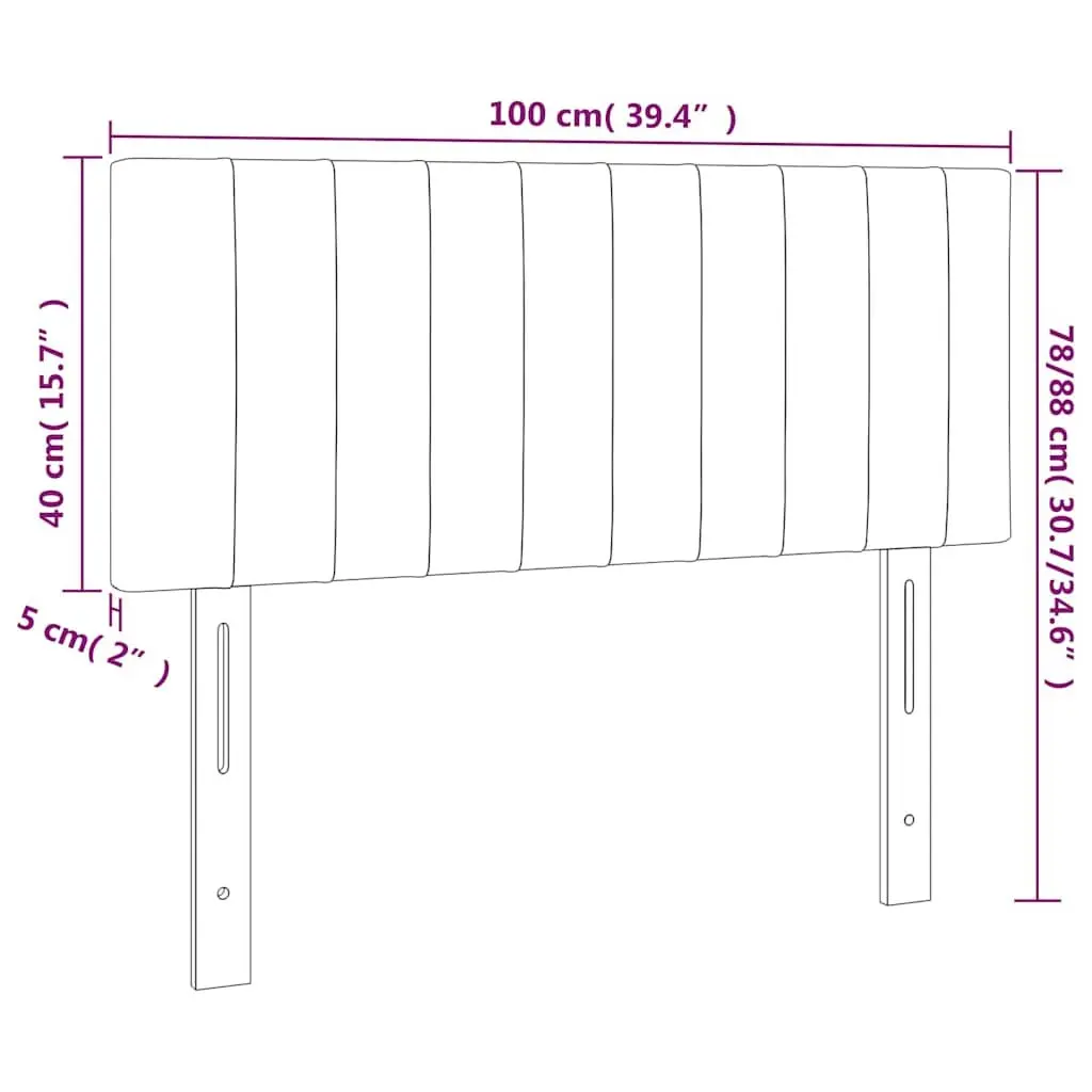 Grey LED Headboard with Adjustable Height