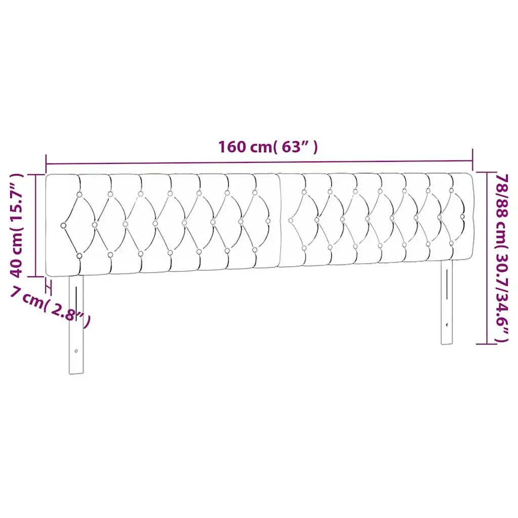 LED Headboard Grey 160 cm Adjustable Height Back Support Modern