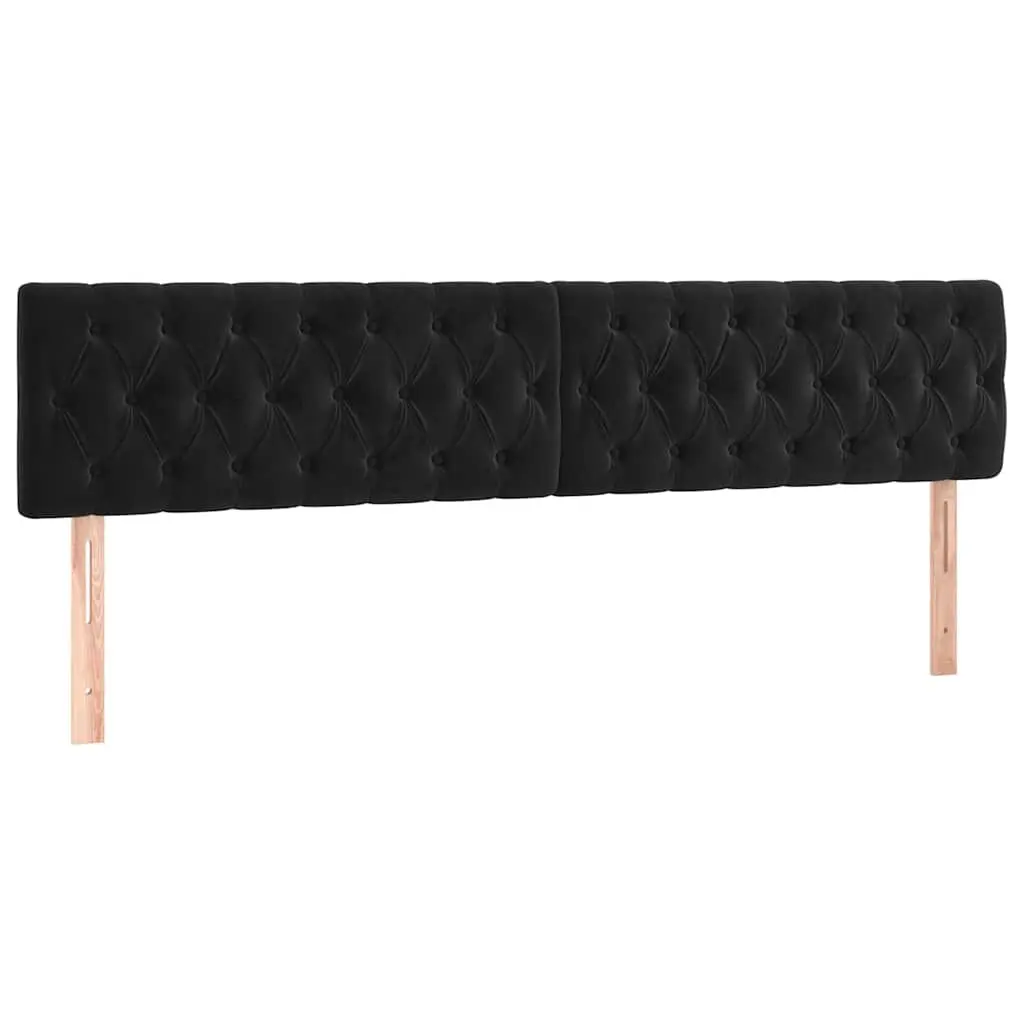LED Headboard Black Velvet 200cm Modern Adjustable Height with Colourful LED Lighting