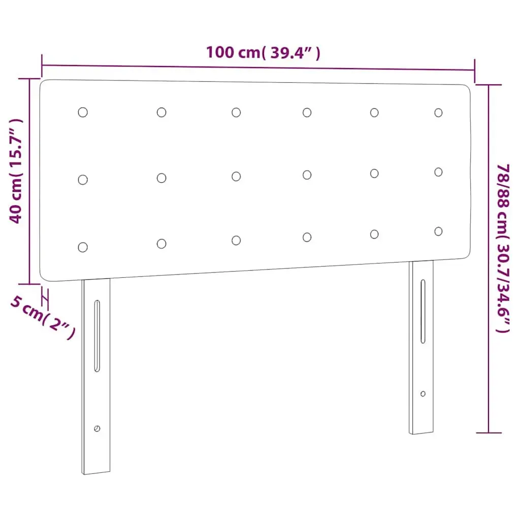 Grey LED Headboard with Adjustable Height