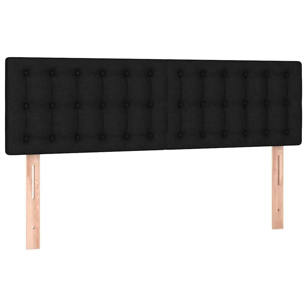 LED Headboard Black 144 cm Adjustable Height Fabric with Colourful LED Lights