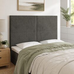 Stylish Grey Velvet LED Headboard for Modern Homes