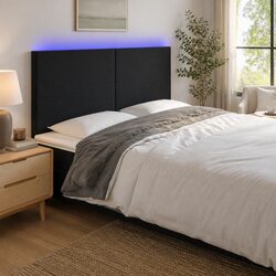 LED Headboard with Adjustable Height and Colourful Lights