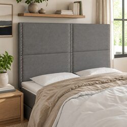 LED Headboard 144cm Dark Grey: Short and Stylish