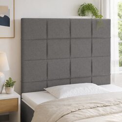 LED Headboard 80cm Adjustable Height Dark Grey Fabric Bedroom Wall Mount