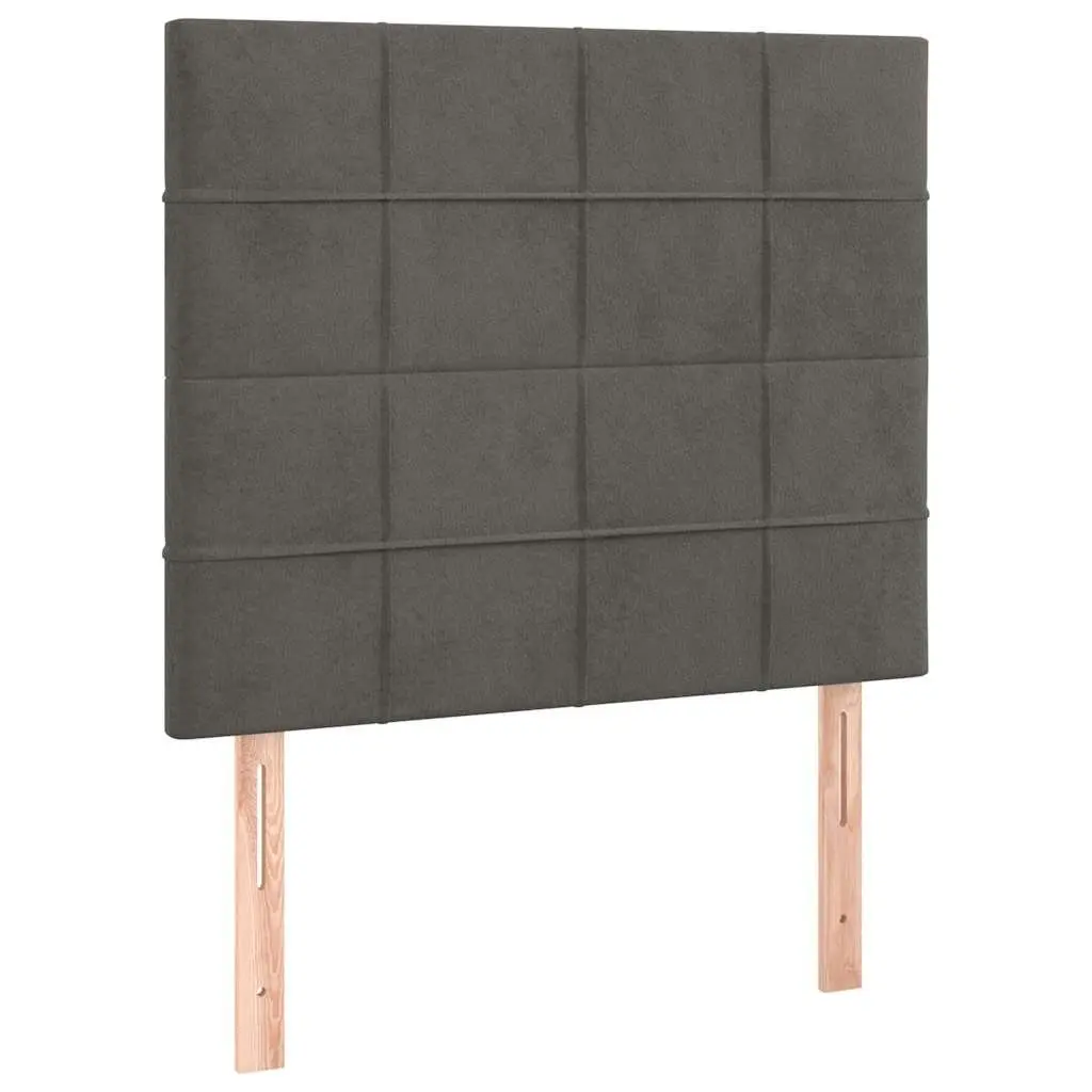 LED Headboard Grey 100cm Velvet Adjustable Colorful Lights