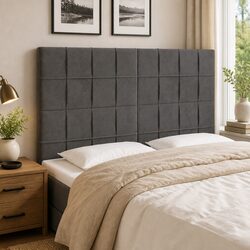 LED Headboard 144 cm Dark Grey Velvet – A Modern Upgrade