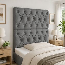 LED Headboard 80cm Dark Grey Fabric Bed Backrest with Adjustable Colourful