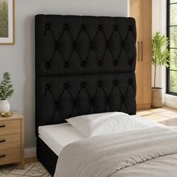 LED Headboard 80cm Black Fabric Bed Back Support Modern Bedroom Adjustable