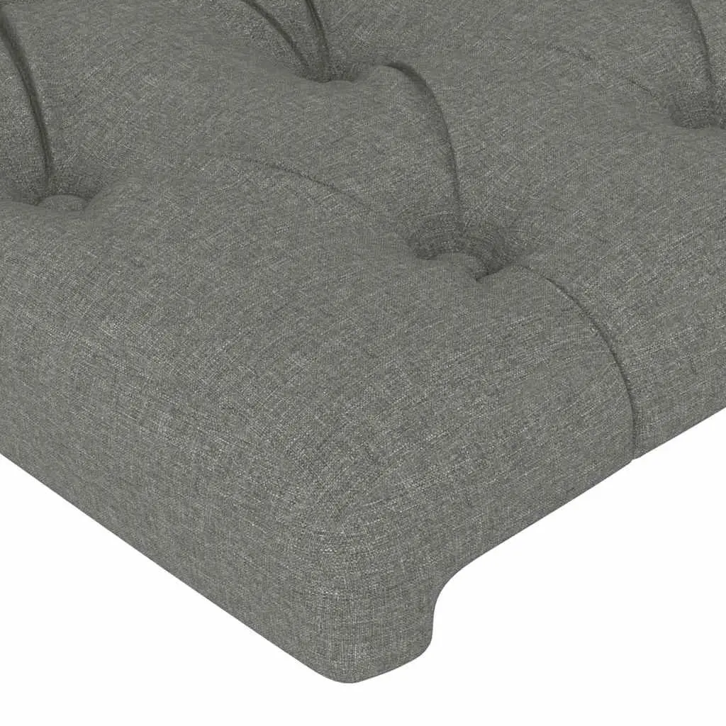 LED Headboard 160 cm Grey Fabric Adjustable Height Modern Bedroom Bed Back