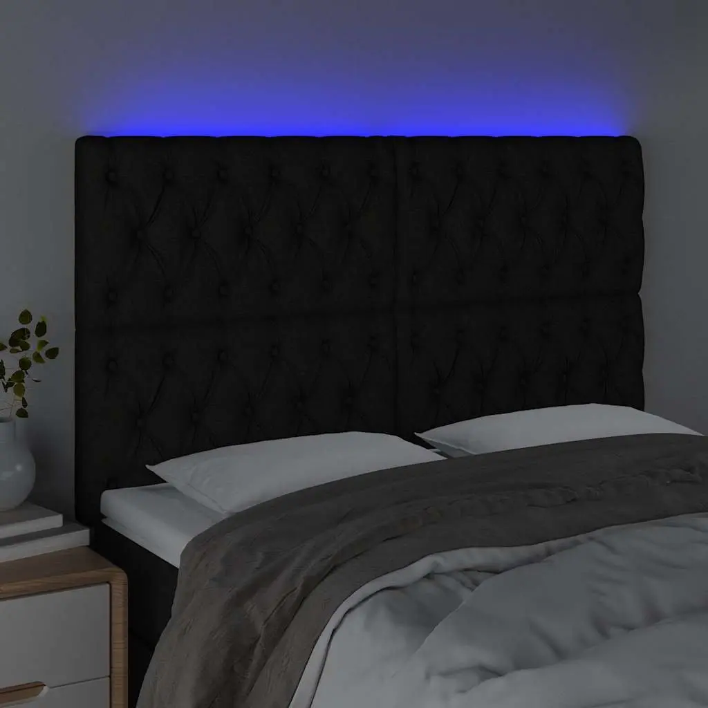 LED Headboard Black 160 cm Adjustable Height Back Support