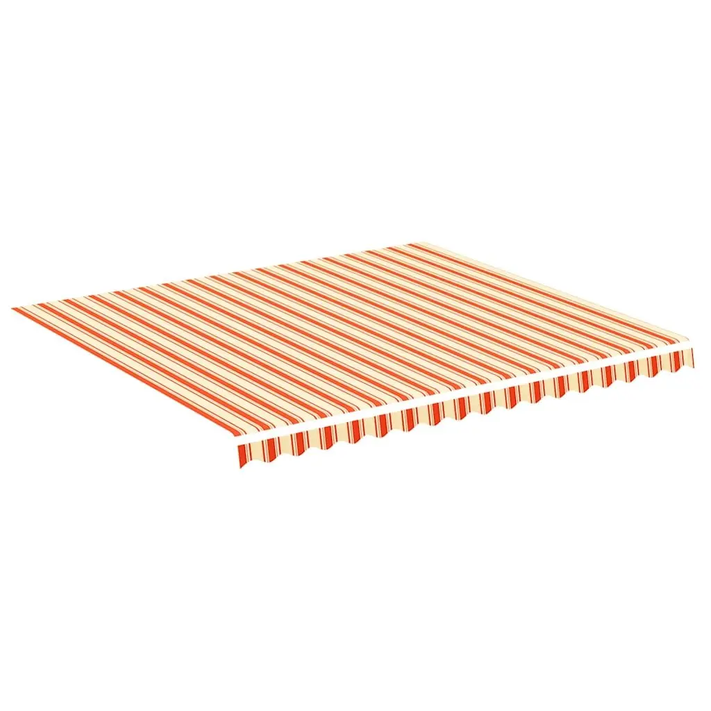 Awning Replacement Fabric Polyester Yellow Orange 4x3.5m UV-resistant Lightweight for Patio Garden Sunshade