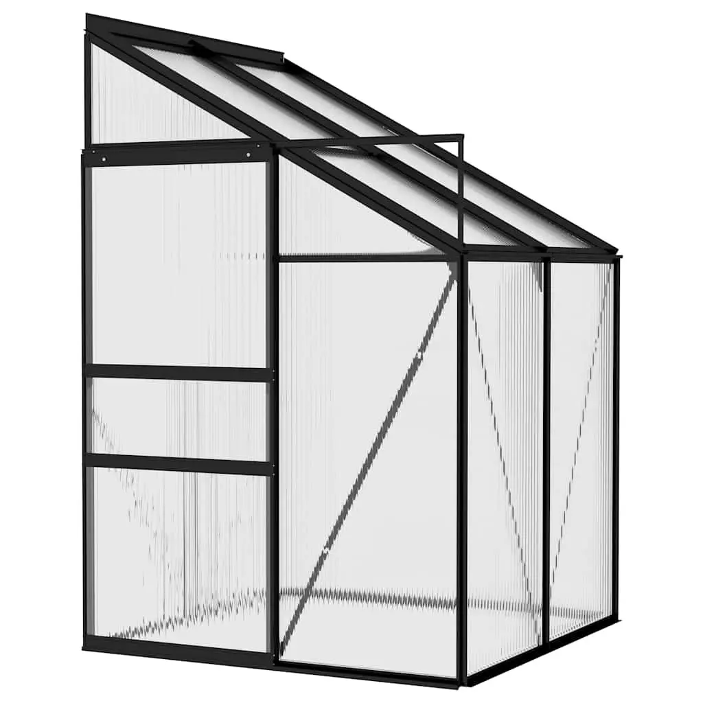 Greenhouse Anthracite Aluminium Frame PC Board 1.64m² Plant Protection